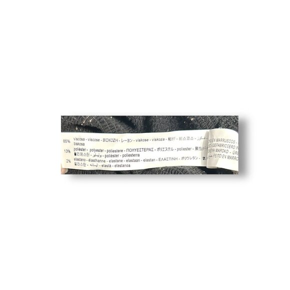 New Zara Size L Black Striped Ruffle V-Neck Midi Dress Sleeveless Open Back Boho - Picture 7 of 9